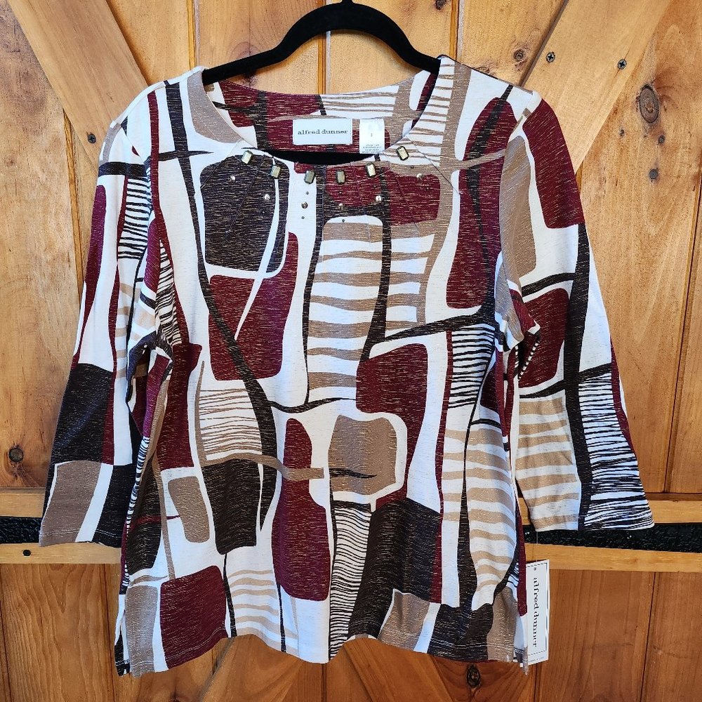 Alfred Dunner multicolored patterned top